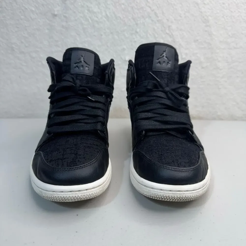 2018 Women Nike Air Jordan 1 Retro High Premium Black-On-Black Sneakers Size 9.5